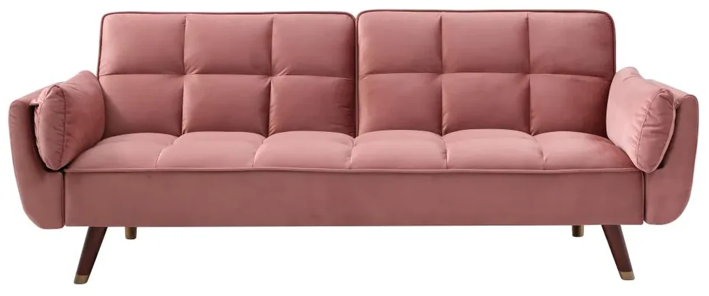 Divano Letto Clic Clac 3 Posti In Velluto Verde - GULCAN, Con Piedi Legno - Foto 8