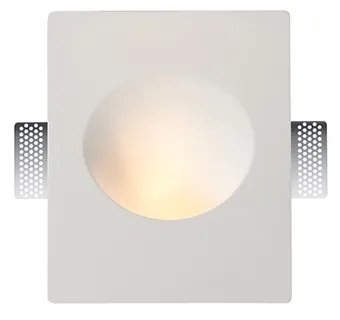 Applique da Incasso in Gesso Pitturabile Rettangolare GU10 Materiale Gesso