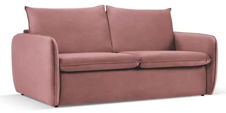 Divano letto in velluto rosa 194 cm Vienna - Cosmopolitan Design