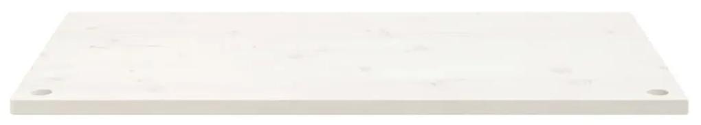 Piano scrivania bianco 110x55x2,5 cm in legno massello di pino