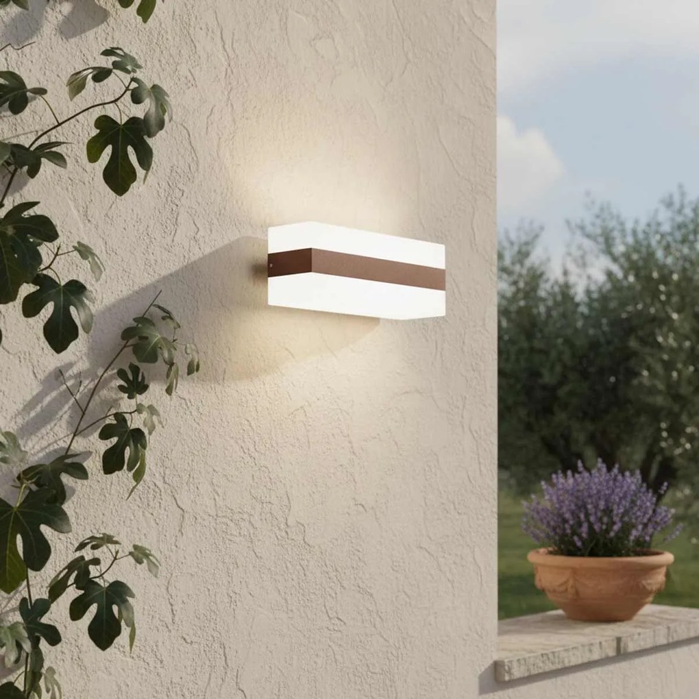 Applique 2xE27 per esterni a Luce Diffusa IP65 Corten - Serie Glow
