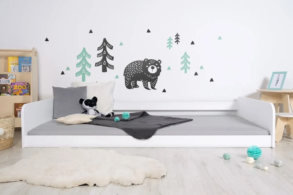 Lettino Montessori in legno Sia - bianco - 140x70 cm
