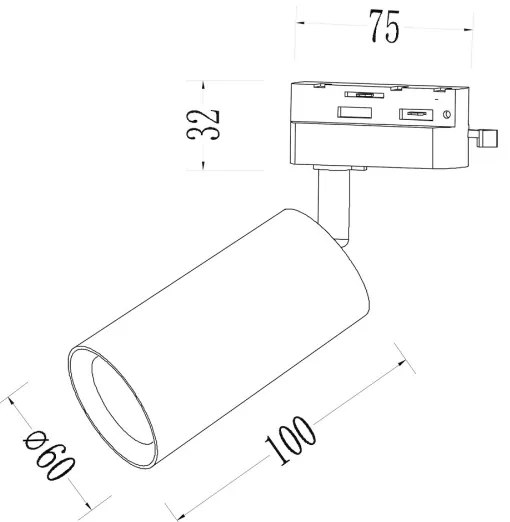 Faretto PIPE per sistema binario monofase 1xGU10/10W/230V marrone