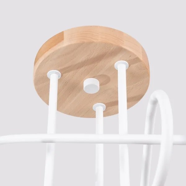 Sollux SL.1474 - Lampadario a plafone EMBER 3xE27/15W/230V bianco/beige/faggio