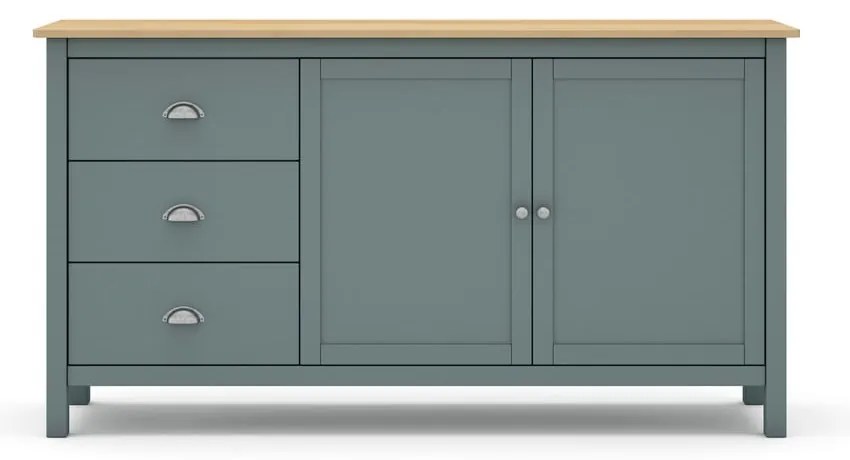 Cassettiera verde polveroso in pino massiccio 150x80x40 cm Misti – Marckeric