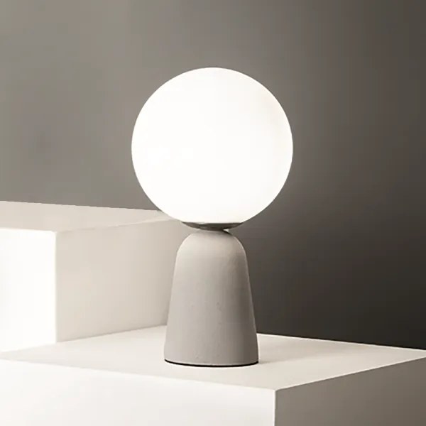 Lumetto da tavolo ROCK in cemento e vetro satinato 15x30 cm