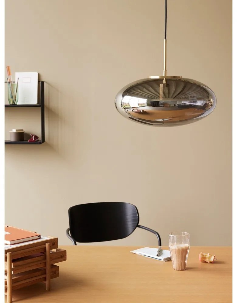 Lampadario dimmerabile grigio con paralume in vetro ø 40 cm Reflect - Hübsch