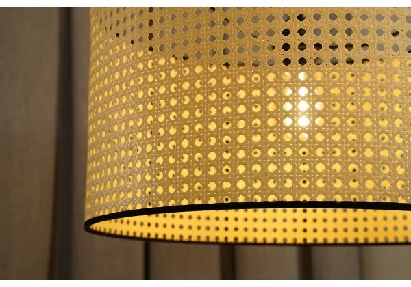 Duolla - Lampadario a plafone ROLLER RATTAN 1xE27/15W/230V diametro 45 cm beige/nero