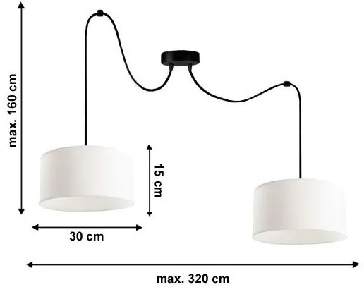 Lampadario a sospensione con filo TUZ 2xE27/60W/230V ragno