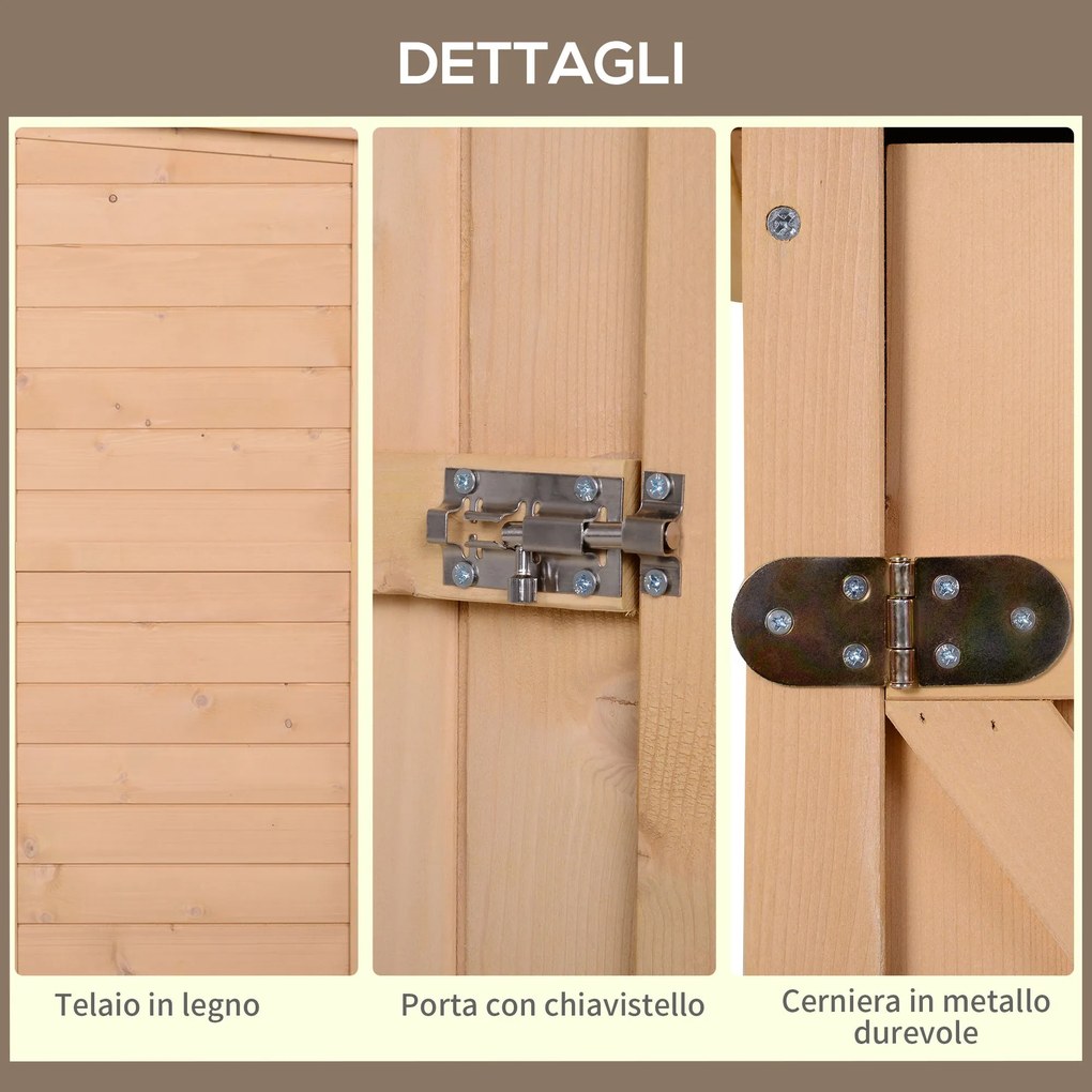 Casetta Box da Giardino in Legno di Abete 75x56x115 cm...