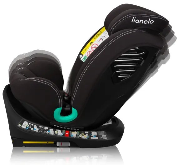 Lionelo-Seggiolino auto girevole con base BASTIAAN ONE i-Size 40-150 cm Nero Carbonio