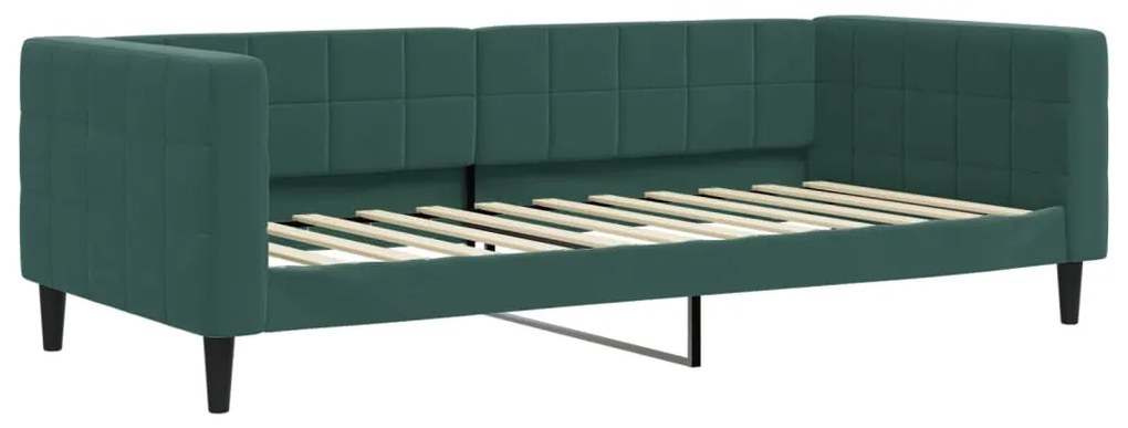 Letto da giorno verde scuro 90x200 cm in velluto