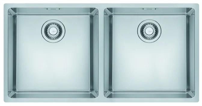 Lavello integrato 2 vasche in inox argento FRANKE Maris inox L 43 x L 86 cm