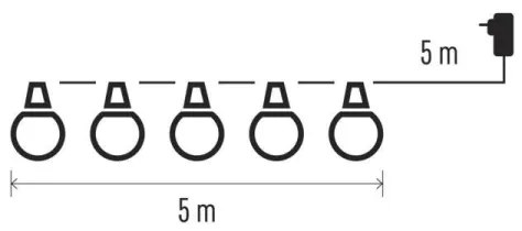Catena luminosa decorativa da esterno 10xLED/10m IP44 bianco