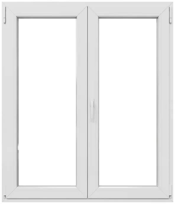 Finestra in PVC bianco L 120 x H 140 cm, 2 ante apertura a destra