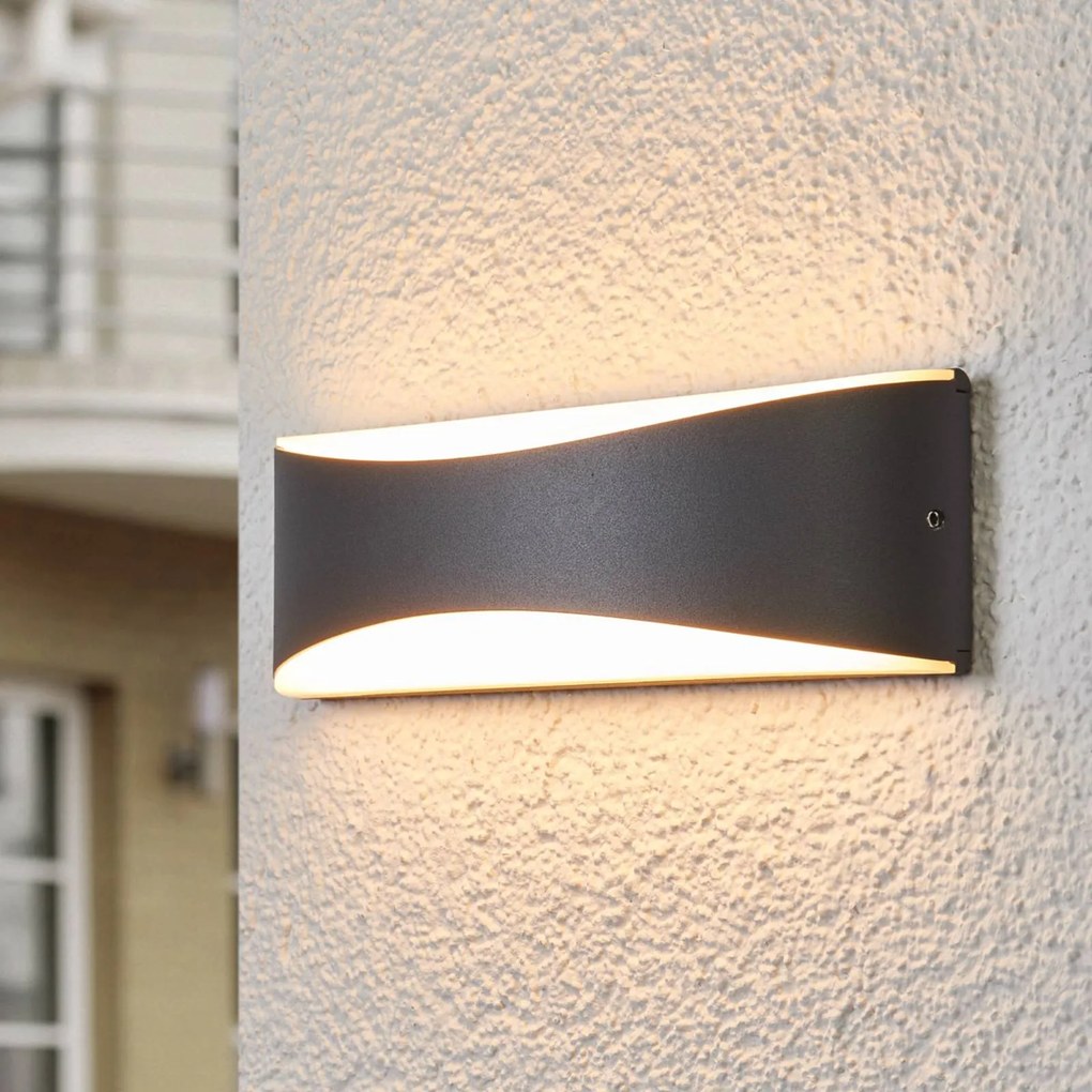 Applique da esterni a LED Akira Lucande, Nero, Alluminio, Moderno, Applique LED da esterni