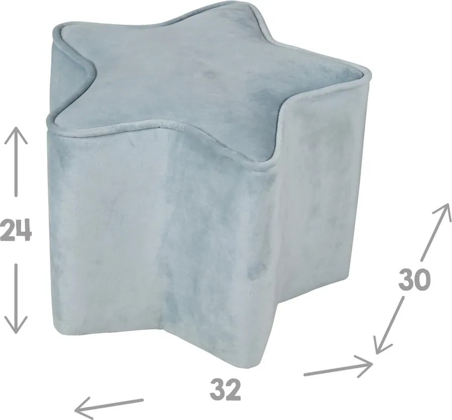 Pouf per bambini in velluto azzurro Lil Sofa - Roba