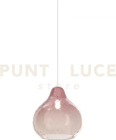 Sospensione in vetro 1191 grande rubino 1 luce attacco e27 rosone d...