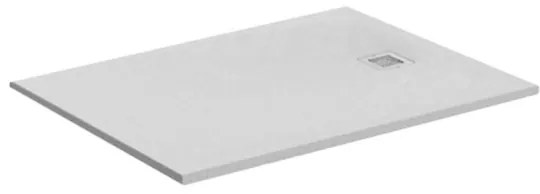 Piatto doccia in mineralmarmo 80x100 cm grigio chiaro effetto pietra con griglia e piletta sifonata