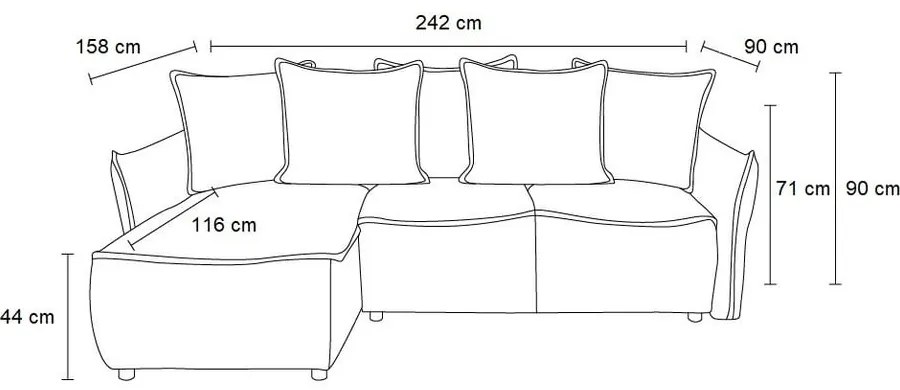 Divano letto angolare turchese (angolo sinistro) Leon - Bobochic Paris