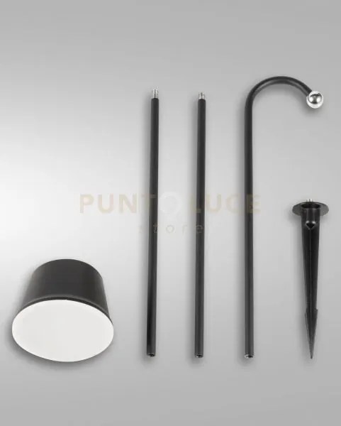 Armanda kit garden nero a led 3w 3000k 320lm dimmerabile e orientab...