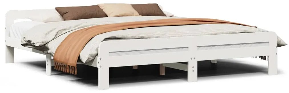 Letto senza materasso bianco 180x200 cm legno massello di pino