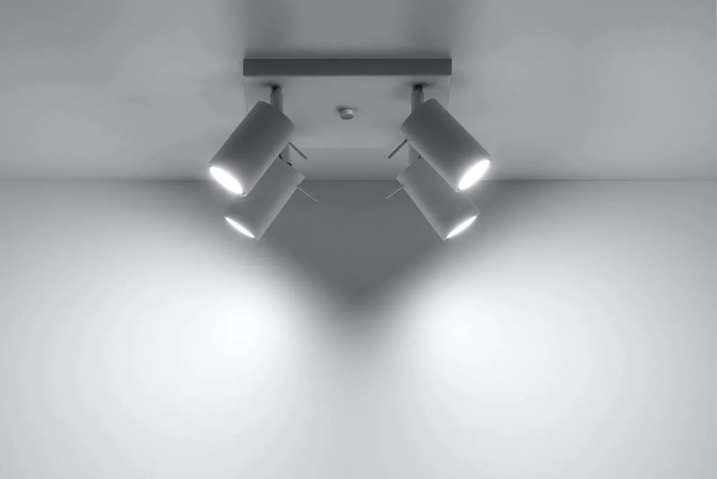 Plafoniera da Soffitto in acciaio 4xGU10 RING 4 Orientabile da interno