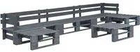 Set Divani da Giardino con Pallet 6 pz in Legno Grigio cod mxl 49917