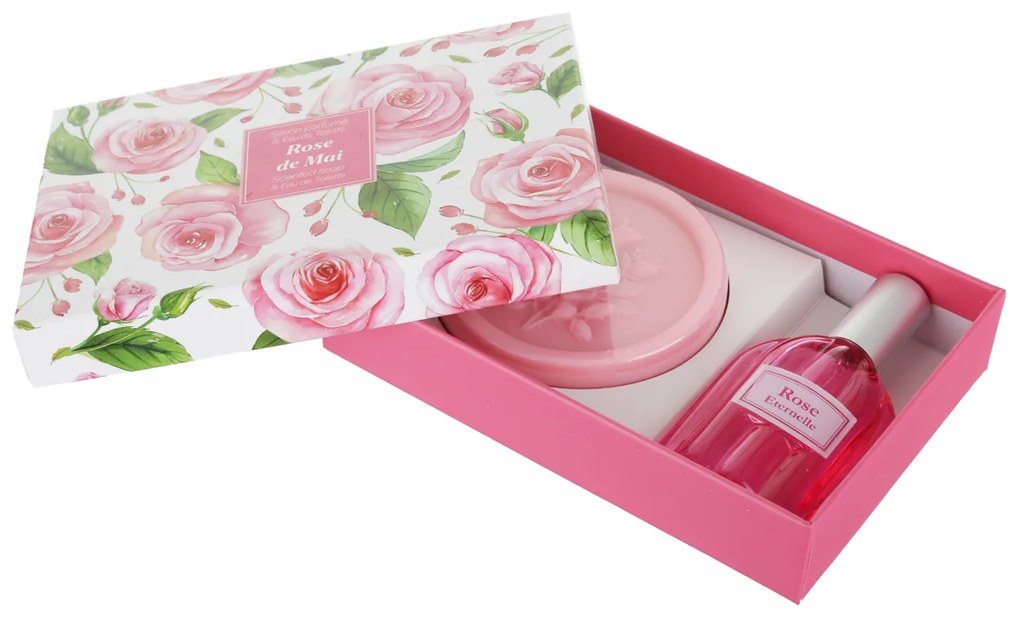 Cofanetto regalo saponetta e profumo Rosa di maggio