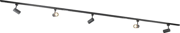 Sistema a binario 1-fase intelligente 5 faretti incl. 5 GU10 nero - Jeana