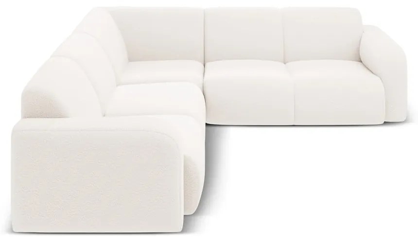 Divano angolare bianco in tessuto bouclé (angolo variabile / a L) Molino - Micadoni Home