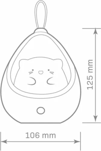 Luce di orientamento per bambini con sensore KITTY LED/0,5W/5V USB rosa