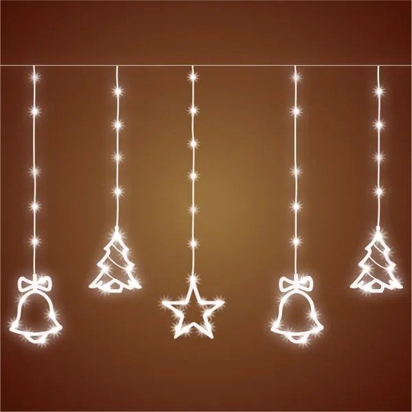 Catena luminosa LED da esterno, 186 LED, 7 m, IP44, bianco freddo