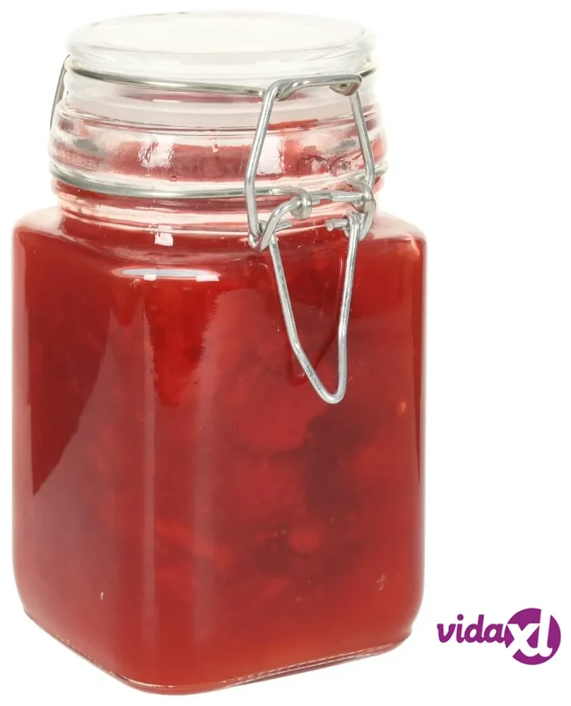 vidaXL Vasi Marmellata in Vetro Coperchio Bianco e Rosso 96 pz 230 ml