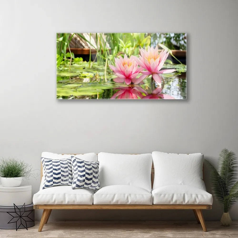 Quadro in vetro Fiori Pianta naturale 100x50 cm