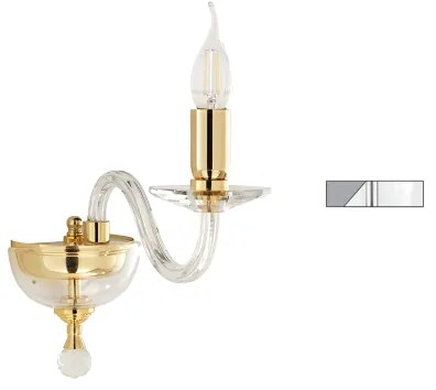 Applique PAGANINI a 1 Luce in vetro lavorato a mano 12 cm Cromo