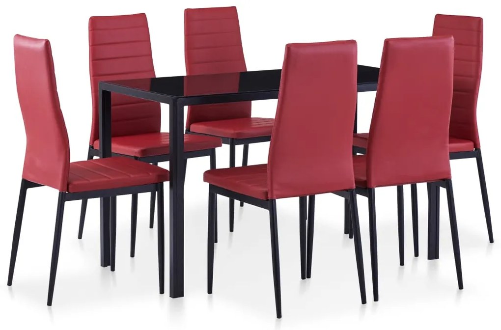 Set Da Pranzo 7 Pz Rosso Vino /
