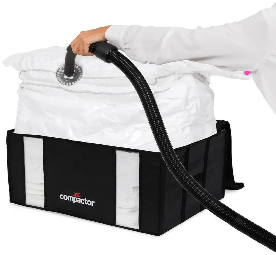 Set di organizer per vestiti sottovuoto/rinforzati in tessuto 2 pz 50x65x27 cm Black Edition – Compactor