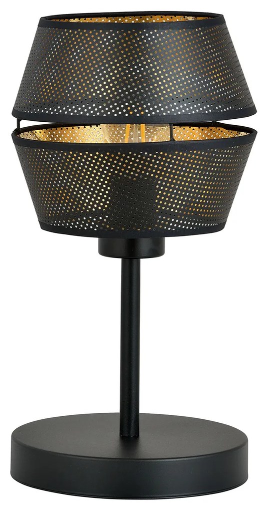 Lumetto Contemporaneo 1 Luce Enea In Metallo Nero E Oro