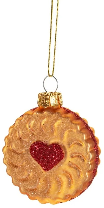 Decorazione per albero di natale in vetro fatta a mano ø 4 cm Jam Biscuit – Sass &amp; Belle