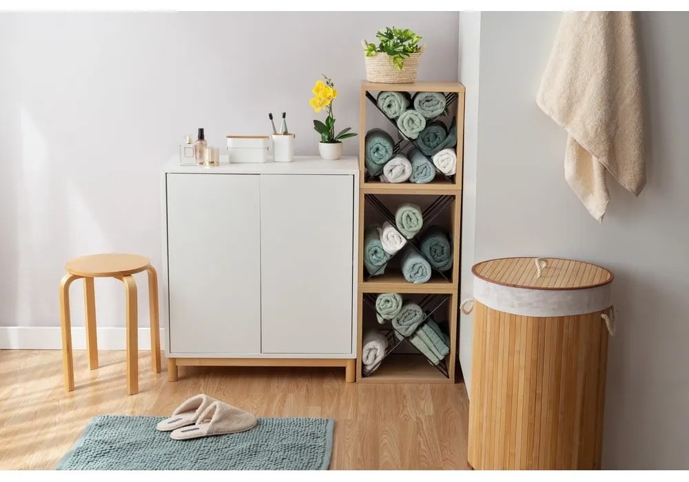 Cesto per la biancheria in bambù rotondo - Compactor