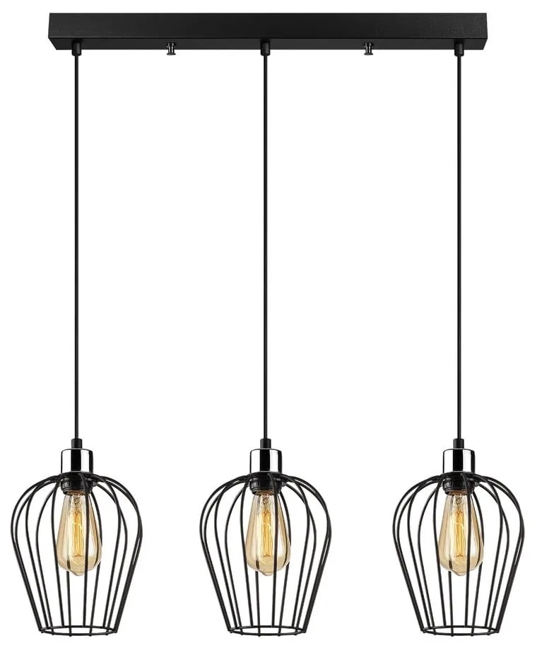Lampada a sospensione nera per 3 lampadine Tel Long - Opviq lights