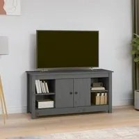 Mobile Porta TV Grigio 103x36,5x52 cm in Legno Massello di Pino cod mxl 25709