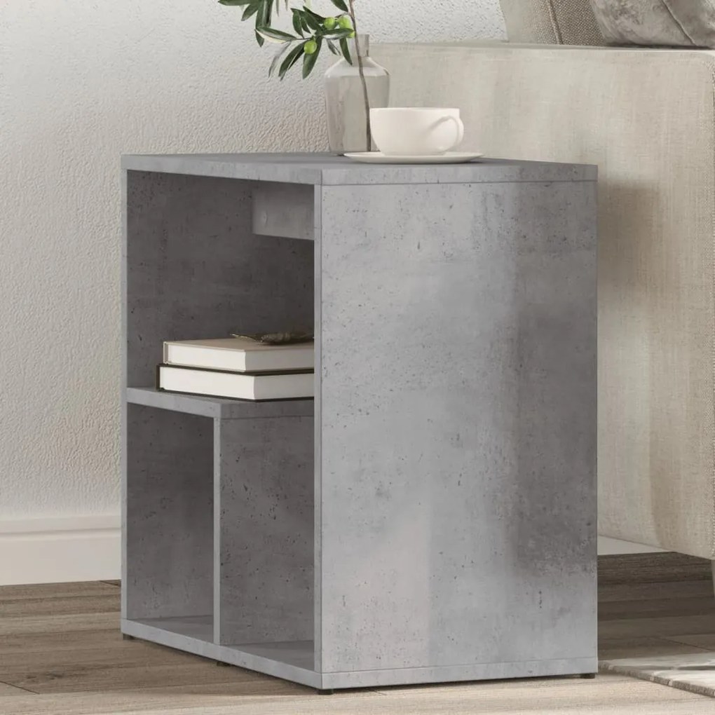 Tavolino Grigio Cemento 50x30x50 Cm İn Legno Multistrato /