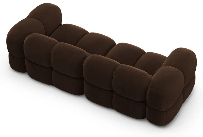 Divano marrone scuro con rivestimento in velluto 250 cm Loretto – Cosmopolitan Design