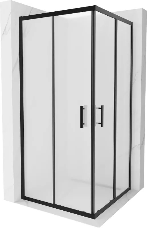 Mexen Rio cabina doccia quadrata 90 x 90 cm, smeriglio, nera - 860-090-090-70-30