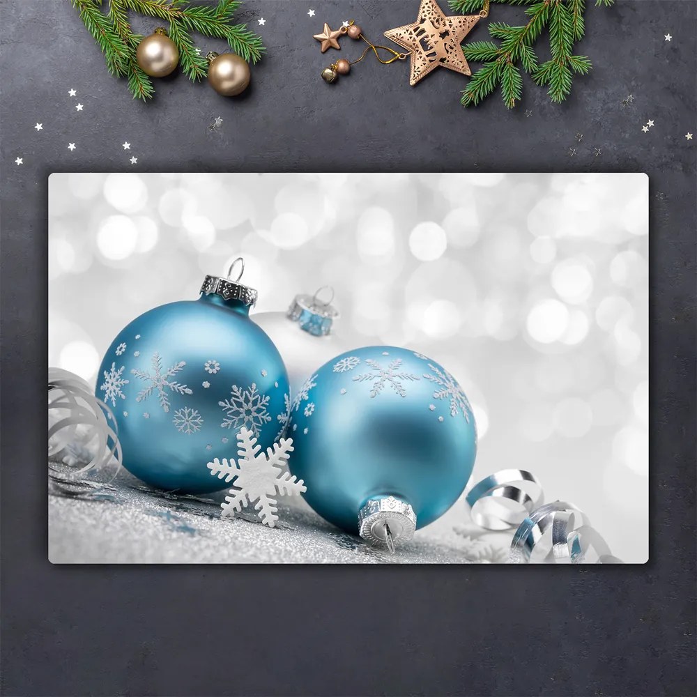 Tagliere in vetro temperato Palle di Natale Inverno Decorazioni di Natale 60x52 cm