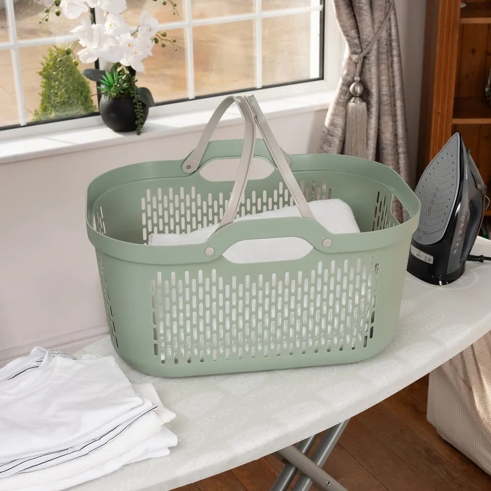 Cesta per il bucato verde chiaro in plastica 45 l – Addis