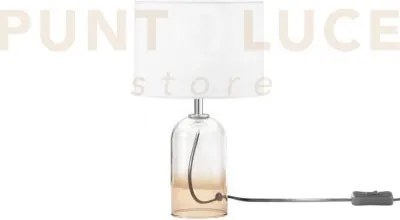 Lume london ambra in vetro e paralume in tessuto 1 luce attacco e14...