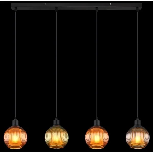 Globo 15638-4 - Lampadario a sospensione con filo ZUMBA 4xE27/25W/230V rame/verde/blu